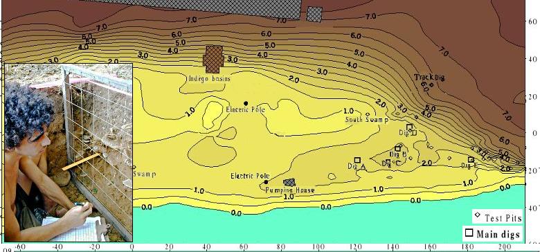 Carte des fouilles