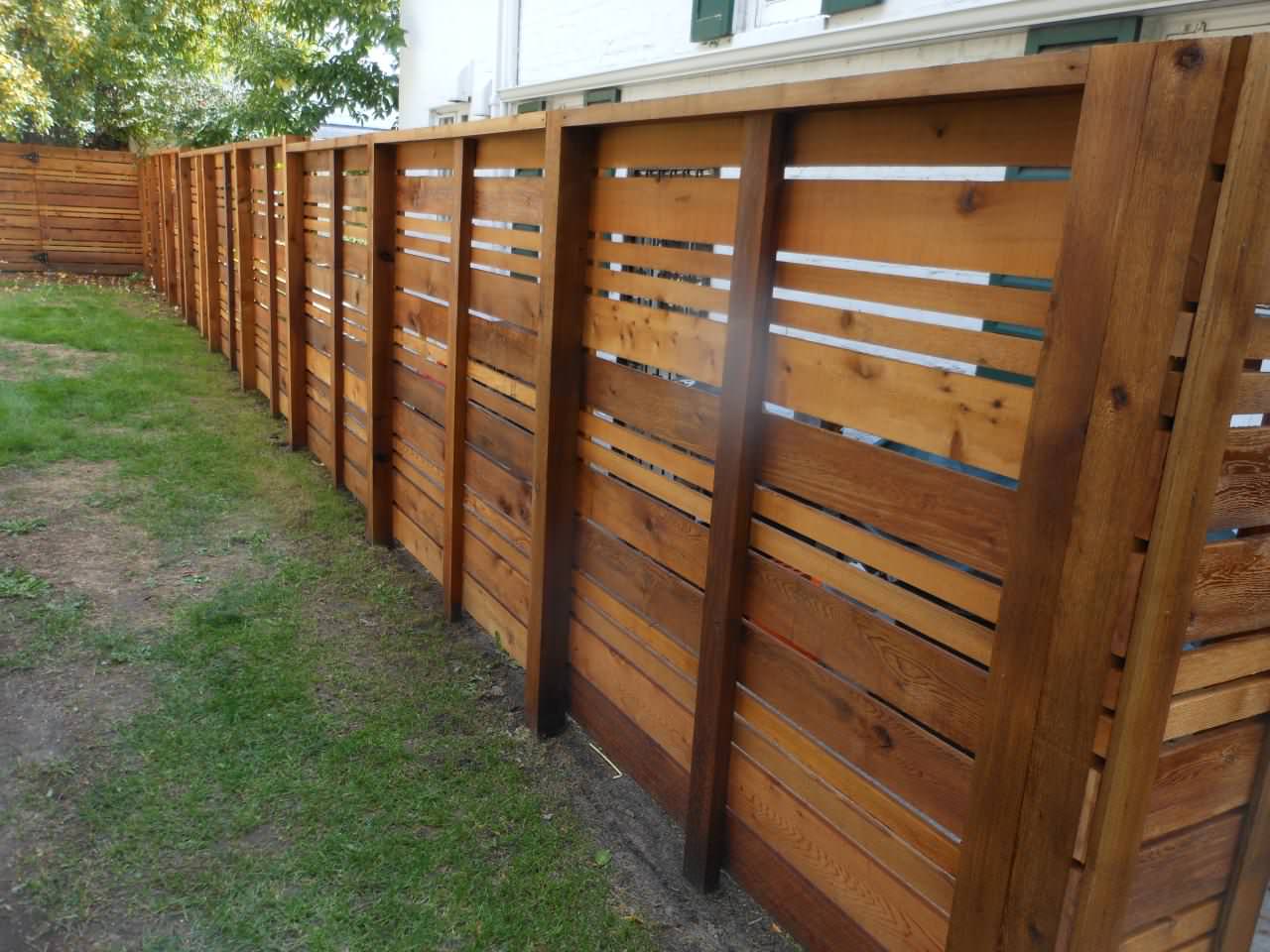 Horizontal Cedar Slatted Fence
