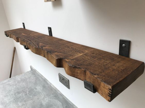 Installation of The Live Edge Wood Shelves