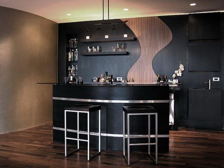 Bold Black Home Bar