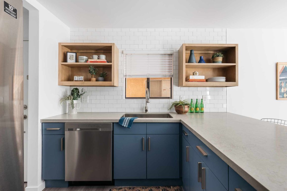 Ceramic White Tile Backsplash with Light Wood Cabinets