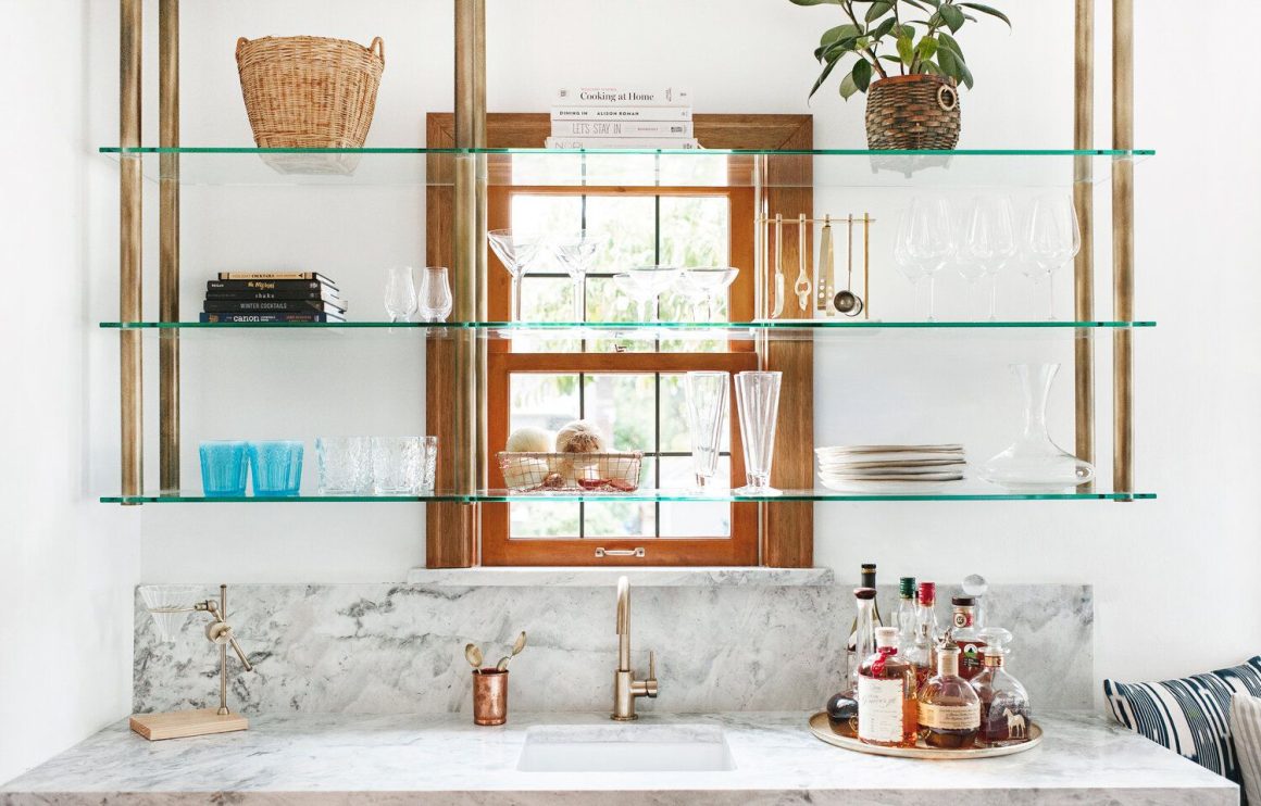 Classy Glass Bar Shelf