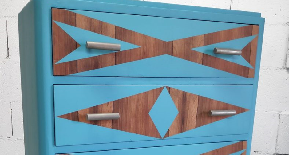 DIY Painted Dresser with Geometric Designs