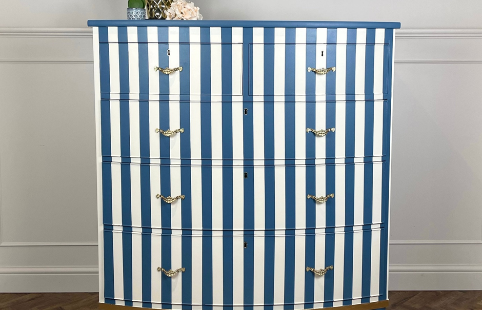 DIY stripe-Painted Dresser