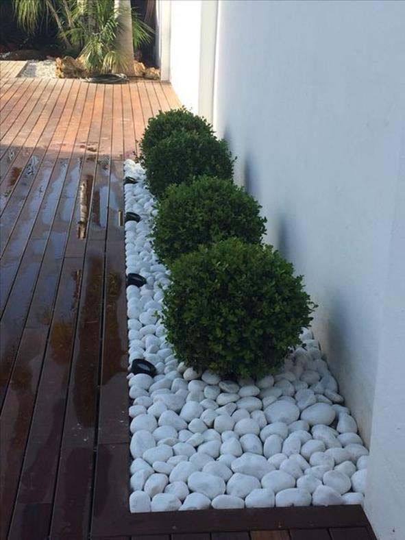 Edging with White Rocks