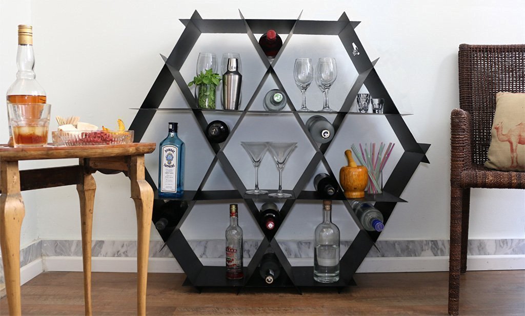 Geometric Bar Shelf