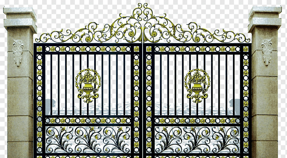 Geometric Pattern Iron Gate Design