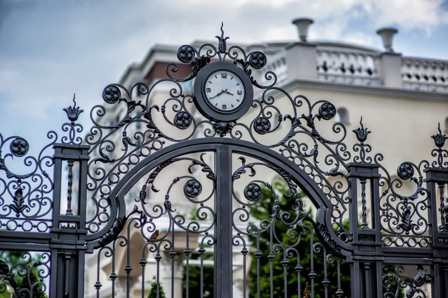 Iron Gate with Clock