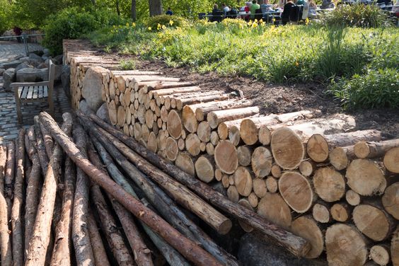 Log Stack Wall