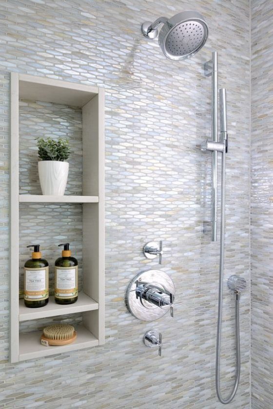 25 Creative Shower Niche Tile Shelf Ideas - EdgeFurnish