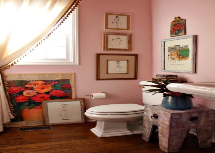 Pastel Pink Powder Room