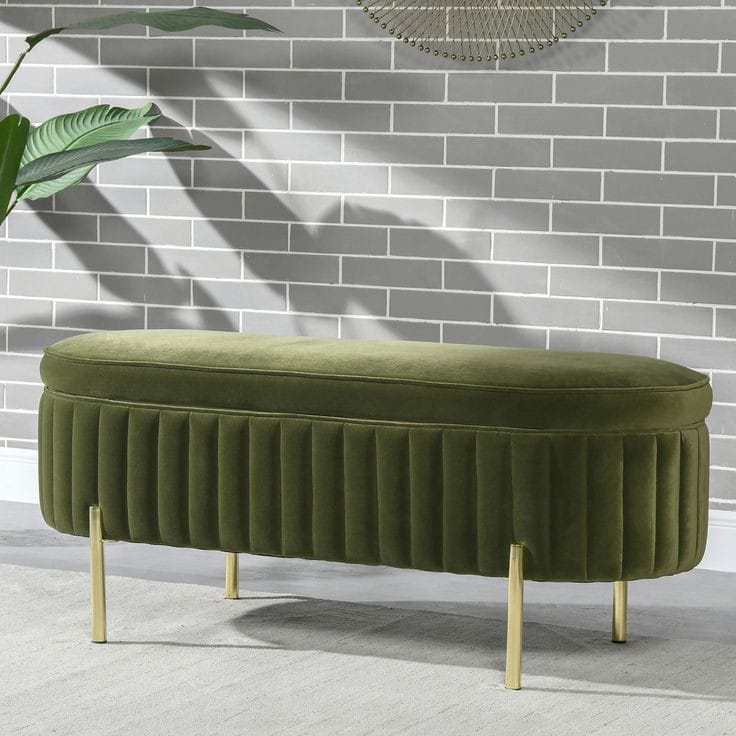 Velvet Upholstered Bench To Maintain The Class