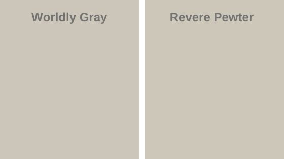 Worldly Gray Vs. Revere Pewter